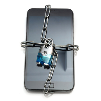 mobile security with mobile phone and lock